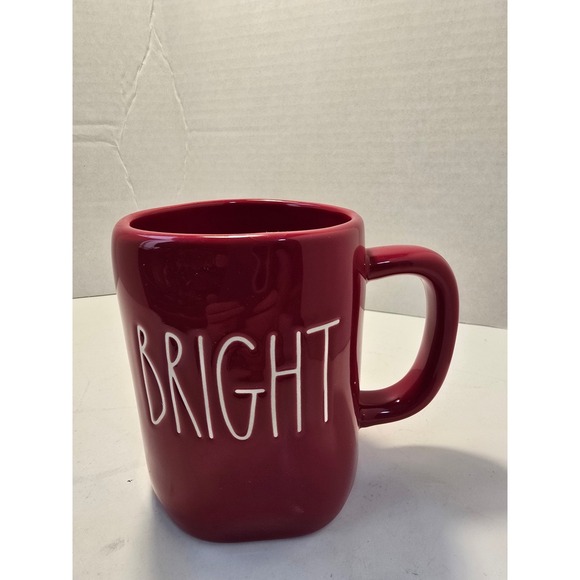 Rae Dunn Other - Rae‎ Dunn BRIGHT Red Ceramic Coffee Mug Artisan Collection Magenta Christmas
